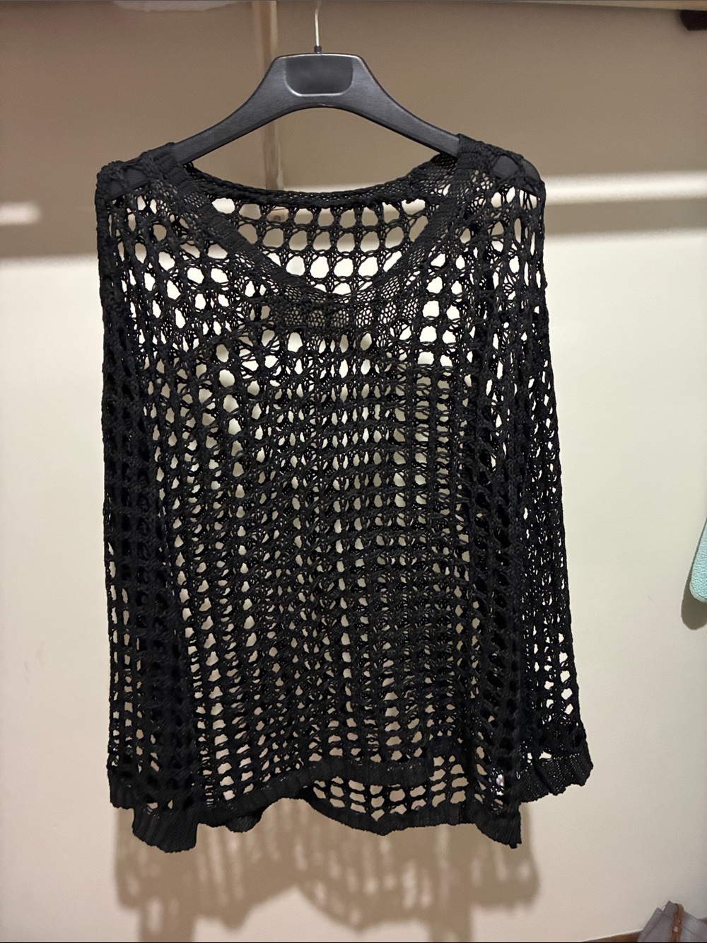Black Crochet Sweater - Women